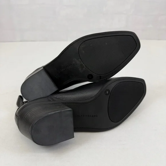 Lucky Brand Licidola Black Leather Ankle Boots Women’s Size 7M - Picture 5 of 8